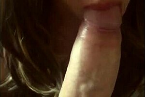 My wife made a blowjob for a huge white cock in POV style