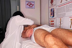 Nurse and esthetics observe the patient's erection