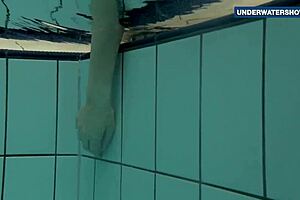 Girls in diving suits with fake big tits, flashing their friends