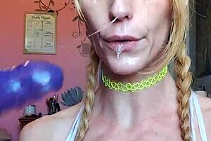 Vanessa Hastings Does Messy Spit Dildo Deepthroat