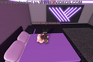 Blonde slut contrasts with massive BBC fuck