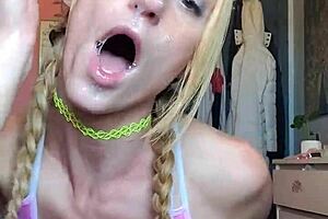 Vanessa Hastings Does Messy Spit Dildo Deepthroat