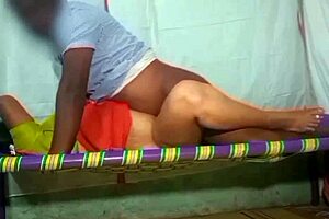 The housewife gives a blowjob to the house owner in the dorm