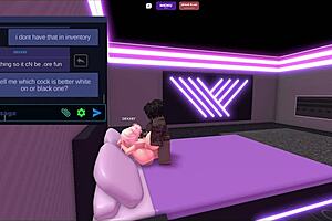 Blonde slut contrasts with massive BBC fuck