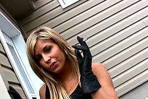 my sexy new girlfriend teases me smoking outside