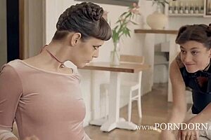 Group sex of lesbians with Kitty Cat, a stunning brunette beauty