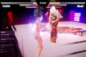 Intense Lesbian Game Battle With Passionate Girl On Girl Action