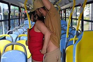 Student gets fucked inside the bus in public