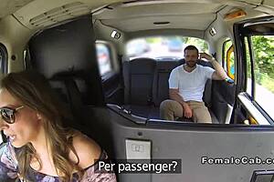 Tattooed British Babe Rides in Taxi