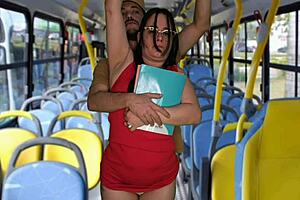 Student gets fucked inside the bus in public