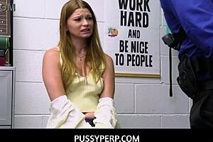 Pussyperp - Hot Tiny 18+ Virgin Teen 18+ Shoplifter Strip Searched And Fucked To Orgasm By Officer - Mazy Myers