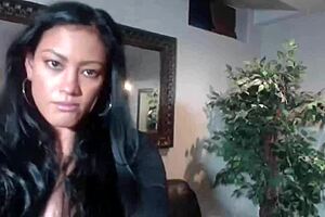 Maxine in sexy cop outfit dildo fucks her ass and pussy orifices