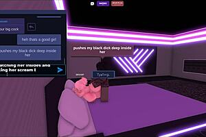 Blonde slut contrasts with massive BBC fuck