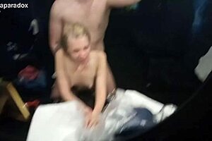 First time sex for 18 y.o. girl in the mall with skinny look