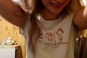 Young Lonely Blond's Hairless Pussy Gets Fucked by Fingers Until Cum Explosion