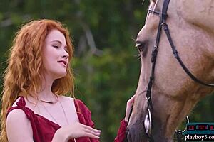 Stunning Redhead Milf Heidi Romanova Sizzles in Outdoor Solo for Playboy