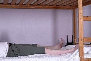 hostel fuck with stranger ends with cum dripping on tits