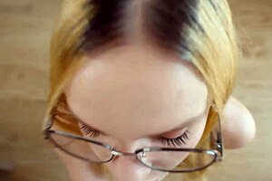 Blonde slut without underwear arrives