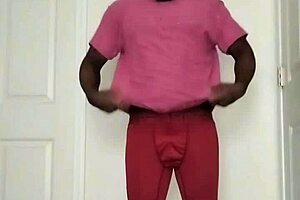 Bodybuilder Flexes Muscular Ass And Tits In Workout