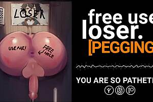 Imagine being a free use loser in bondage, humiliated at the gloryhole, rough roleplay with femdom ass to mouth.