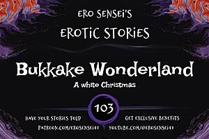 Erotic bukkake audio for women in blowbang orgasm fantasy