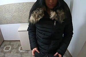 Face-fuck, deepthroat, and fuck in dirty jacket