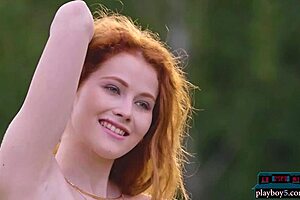 Stunning Redhead Milf Heidi Romanova Sizzles in Outdoor Solo for Playboy