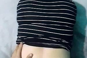 Pov doggystyle in big bed on webcam