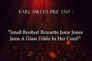 yo, check small-boobed Janie Jones jam glass dildo in her tight cunt