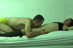 Passionate teenage couple enjoy intimate, homemade moments