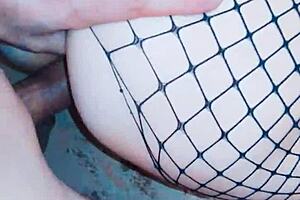 Wife in stockings enjoys rough homemade sex with her husband, getting wet and pounded hard.