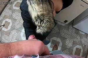 Face-fuck, deepthroat, and fuck in dirty jacket