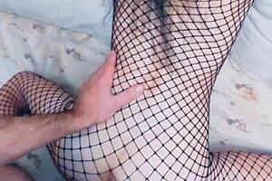 Wife in stockings enjoys rough homemade sex with her husband, getting wet and pounded hard.