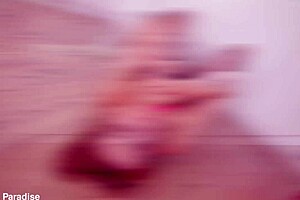 Redhead in nylon bodystocking, wild, messy, extreme orgasm