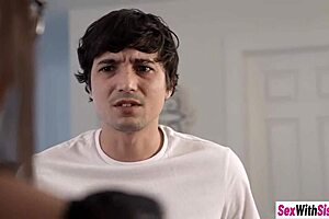 Latina teen Madison Wilde and stepsister Angel Gostosa got fucked hard in a threesome.