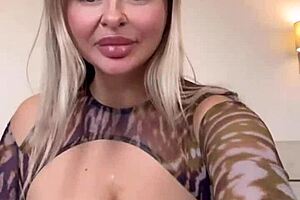 spilling water on my wet big natural tits