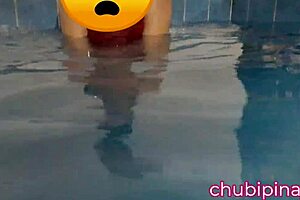 Look At Those Huge Tits Flashing In The Public Swimming Pool!