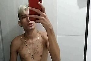 I jerk off solo in the bathroom after soccer game, feeling so horny