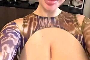 spilling water on my wet big natural tits