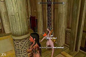 Redhead chick with big ass riding cock in Skyrim
