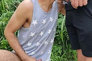 so, they sucked off the hung farmer mid-field while a buddy filmed