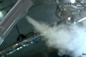 asian japanese girl bound in tight bondage gets intense electro shocks all over her body, moaning loudly