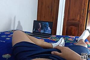 Stepfather forces stepdaughter to fuck doggystyle, admiring her big ass over stepmother's.