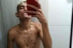 I jerk off solo in the bathroom after soccer game, feeling so horny