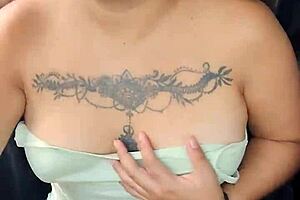 Latina Amateur Flashes Natural Tits and Panties in Highway Car