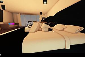 Boyfriend intensely fucks me against my will in Roblox with condom on vagina.