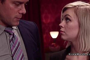 two female slaves are bound and engaged in an anal threesome with oral acts.