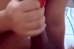 Naughty wife confesses while husband jerks off