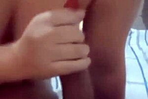 Naughty wife confesses while husband jerks off