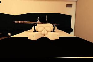 Boyfriend intensely fucks me against my will in Roblox with condom on vagina.
